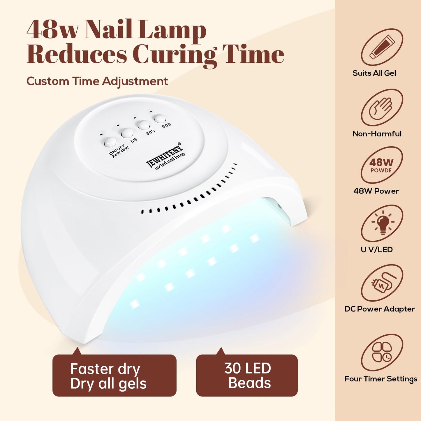 JEWHITENY 14 Pcs Poly Nail Gel Extension Kit With UV Light For Daily Nail Art DIY Home Salon Long Lasting And Durable Good Gift For women