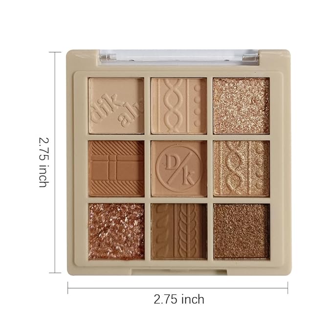 Eyeshadow Palette Makeup- 9 Colors Eyeshadow Palette Matte Shimmer Korean Natural Eye Shadow palettes Highly Pigmented Naturing-Looking Long Lasting (15#)