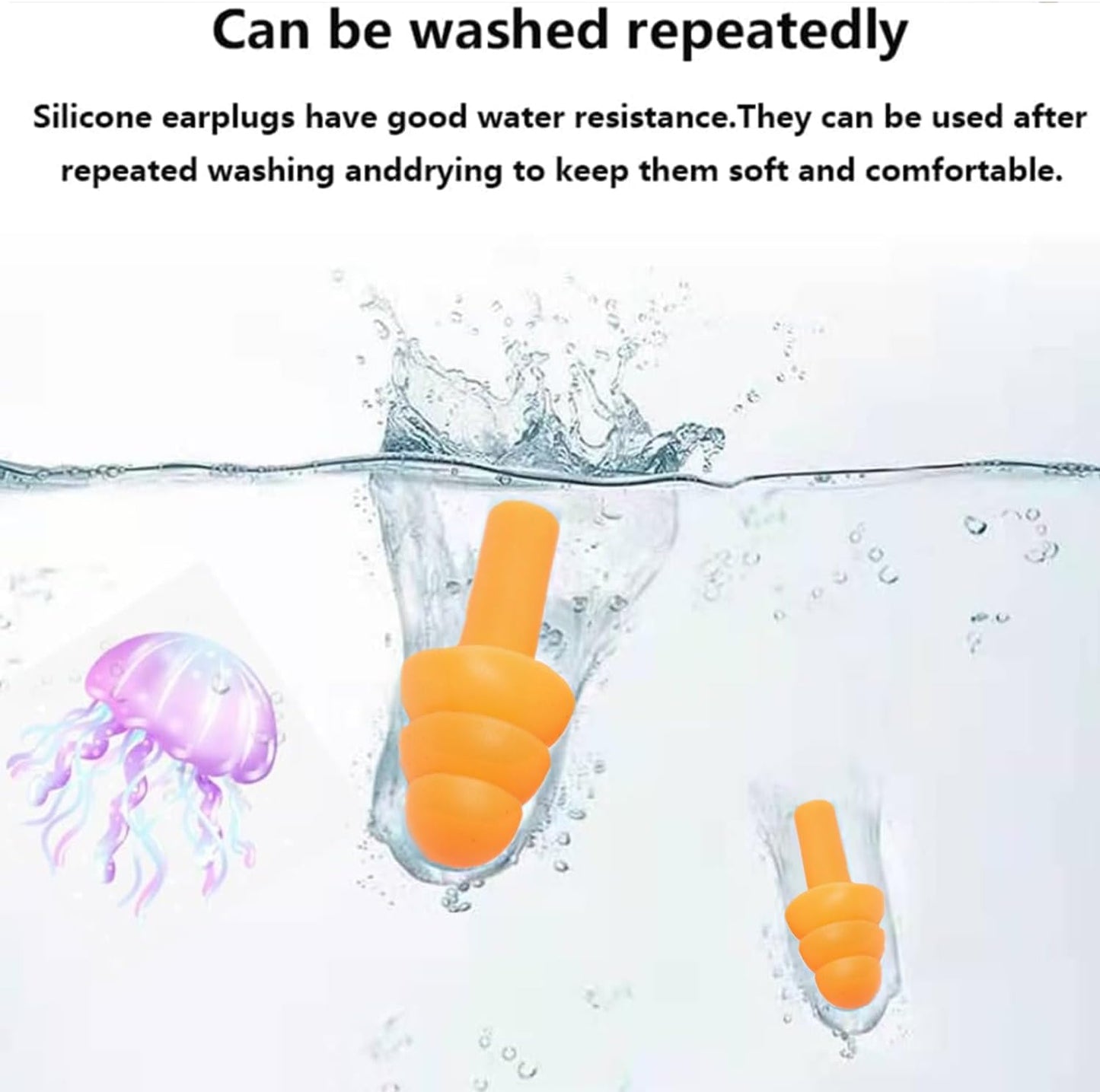 Reusable Ear Plugs, Earplugs for Sleeping Noise Cancelling – Super Soft, Silicone Ear Plug, for Sleeping 8 Pairs, Swimming, Snoring, Concerts, Work, Noisy Places