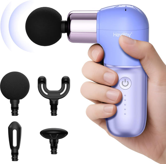 Super Mini Massage Gun, Deep Tissues Percussion Muscle Massager, Compact Sports Travel Massage Gun, Portable Massager Gun for Gifts for her him, Purple