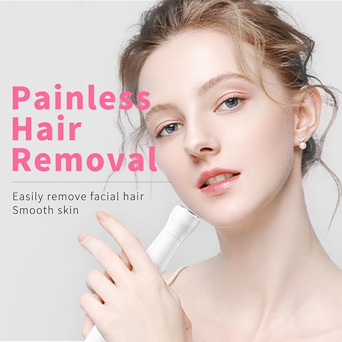 7 in 1 Facial Hair Removal and Bikini Hair Trimmer for Women Painless Electric Face Shaver Nose Eyebrow pubic Trimmer Replaceable Razors Waterproof Electric Shaver Women's Grooming Kit