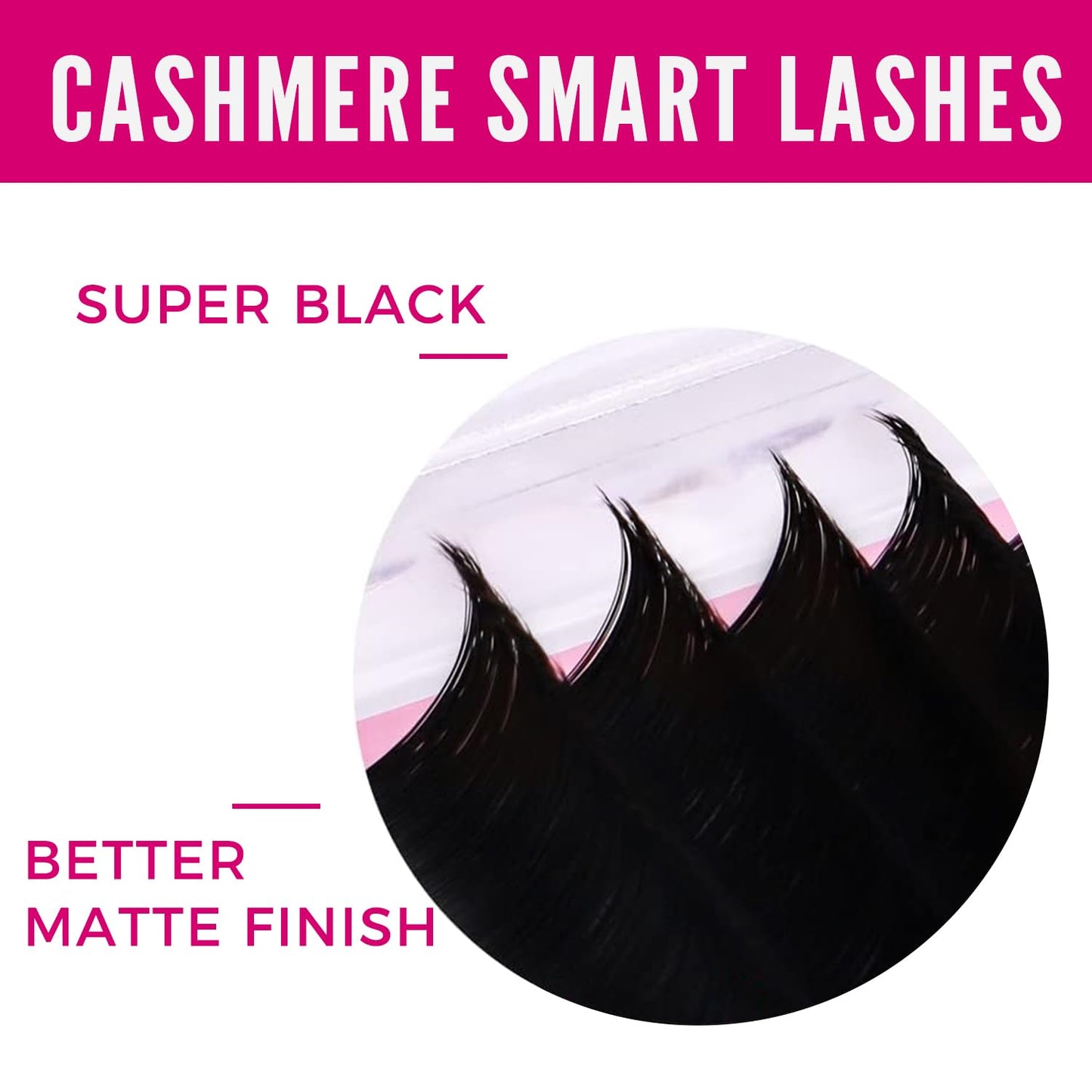 VEYES INC Cashmere Smart Fan Lash Extensions 0.03 0.05 0.07 C/CC/D Curl 8-20mm Mixed & Single Length, Super Matte Black Volume Lashes, Professional Supplies for Lash Techs (0.05 C 10mm)