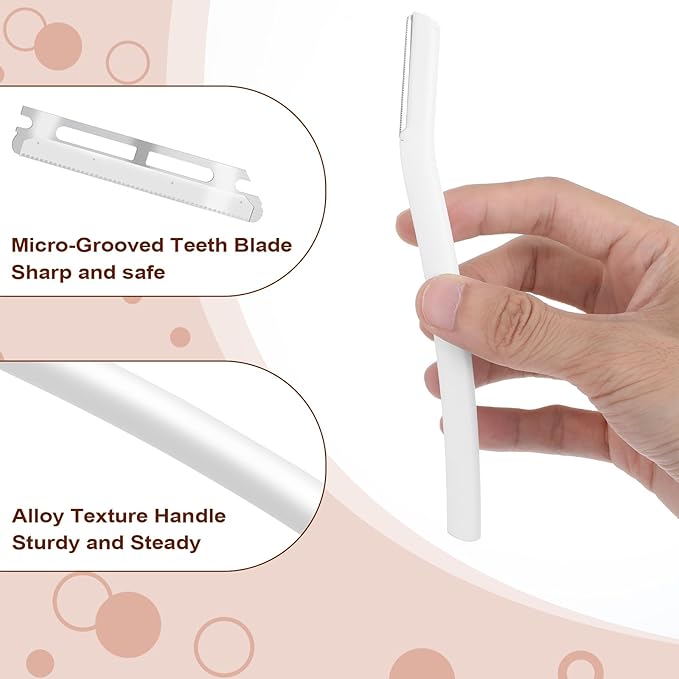 Dermaplaning Kit with 20pcs Blade Refills Exfoliating Facial Razor for Women Dermaflash Replacement Blade Dermaplaning Tool for Face Professional Eyebrow Razor for Men Peach Fuzz Eyebrow Hair Removal