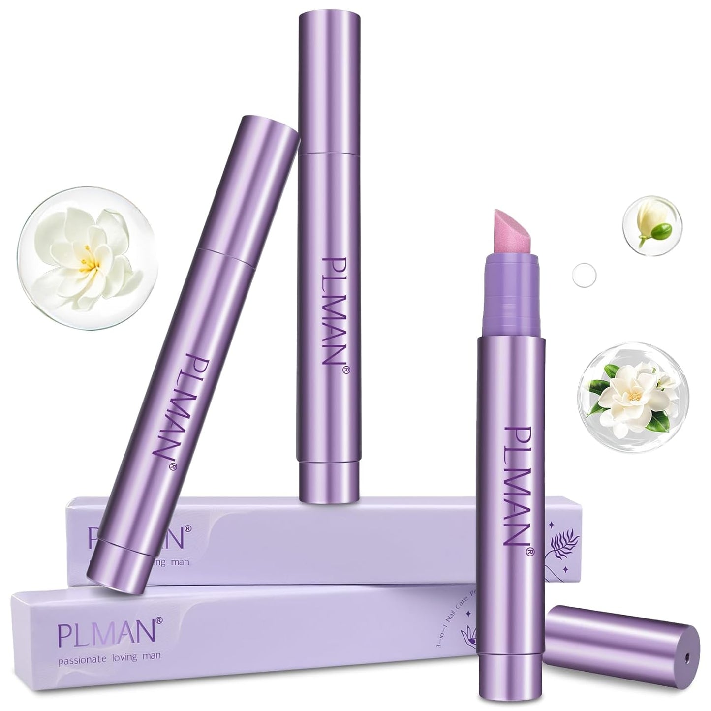 3PCS 3-in-1 Cuticle Oil Pen, Cuticle Pusher Nail Oil Pen with Ceramic Tip, Nail Care Pen, Cuticle Pusher Pen for Hangnails, Dry & Damaged Nail, Moisturize Strengthen Brighten Nails Care