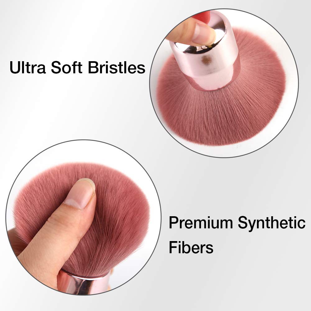 Foundation Brush,Daubigny Large Pink Powder Brush Flat Arched Premium Durable Kabuki Makeup Brush Perfect For Blending Liquid,Cream and Flawless Powder,Buffing, Blending,Concealer …