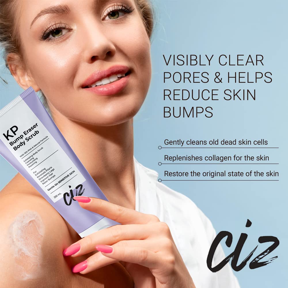 KP Bump Eraser Body Scrub: Keratosis Pilaris Treatment for Strawberry Skin & Ingrown Hair - Exfoliates and Smooths Rough, Dry Skin on Arms, Legs, and Bikini Area – Gentle Bump Eraser for Body Wash