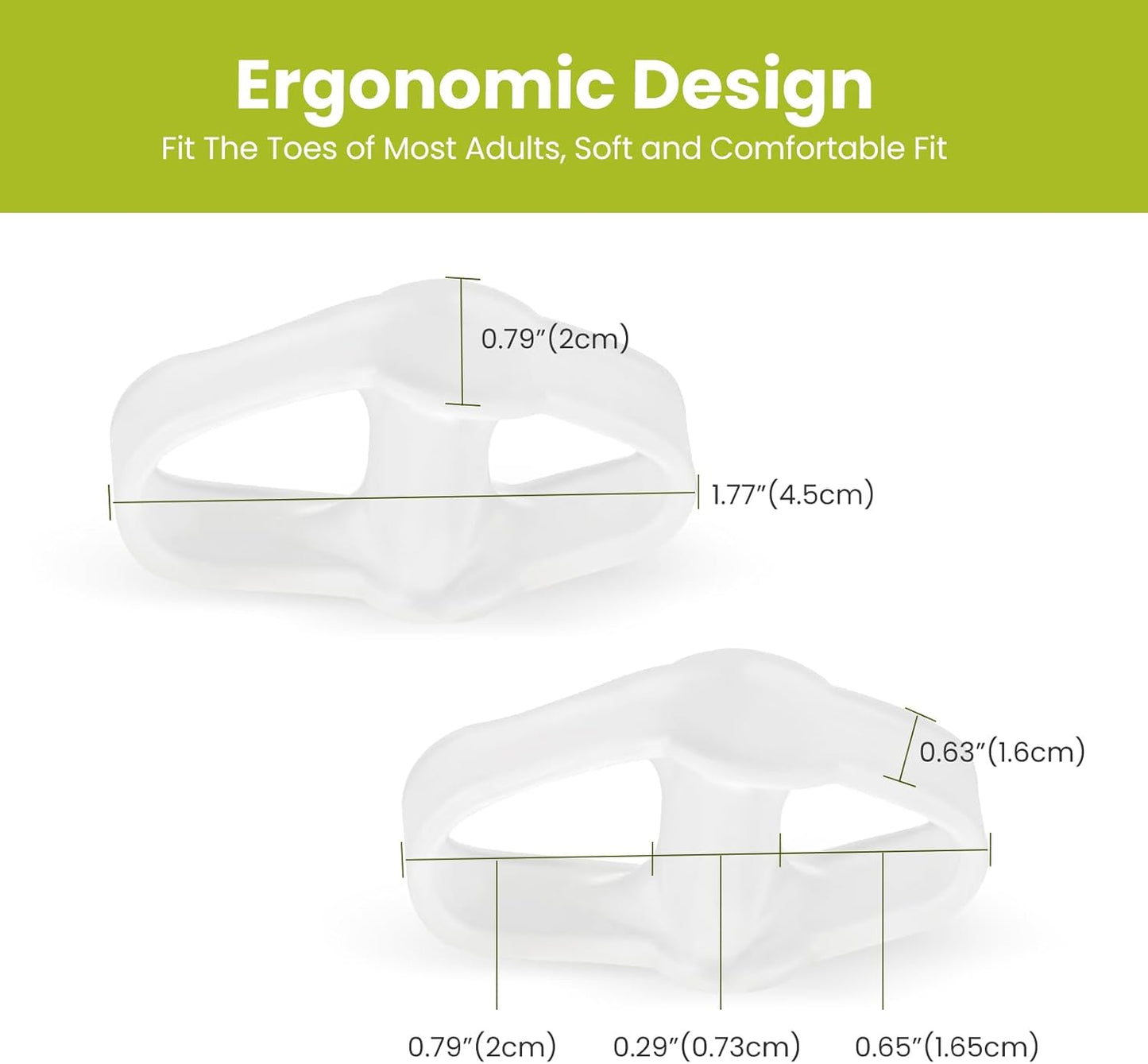 Bukihome Toe Separators Bunion Corrector - 8 Pack Big Toe Spacers with Aloe Vera Extract, Suitable for Bunion and Overlapping Toes, Reduce Foot Pain(Clear)