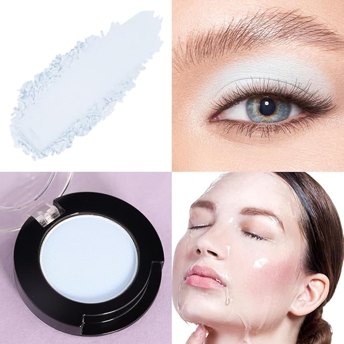 Light Blue Single Matte Eyeshadow Makeup, Cream to Powder Monochrome Eye Shadow for Older Women, Daily Evening Girls Eyeshadow Palette Gift, sombras para ojos, Mini Vegan Travel Eye, #14