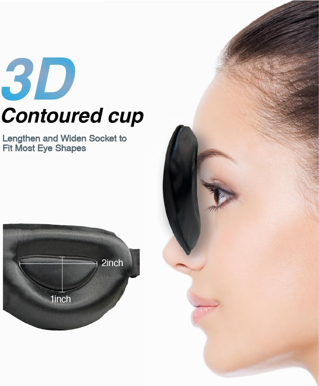 PROMEED Adjustable 100% Mulberry Silk Sleep Mask 23 Momme, 3D Contoured No-Pressure Cup Eye Mask for Sleeping, Super Soft Breathable Blindfold, Perfect Blocks Light for Sleeping (Grey)