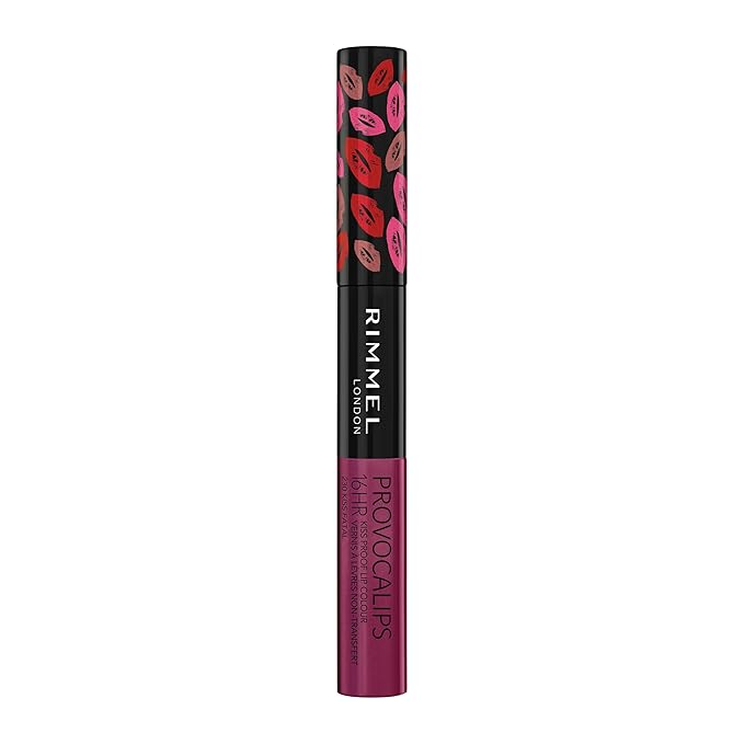 Rimmel London Provocalips 16hr Kiss-Proof Lip Color - Two-Step Liquid Lipstick to Lock in Color and Shine - 230 Kiss Fatal, .14 fl.oz.