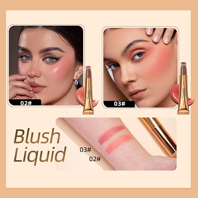 2 in 1 Multifunctional Makeup Pen, Contour Blush Highlighter, Pearl Fine Shine, Matte Natural Brighten Face Makeup (3, 1)