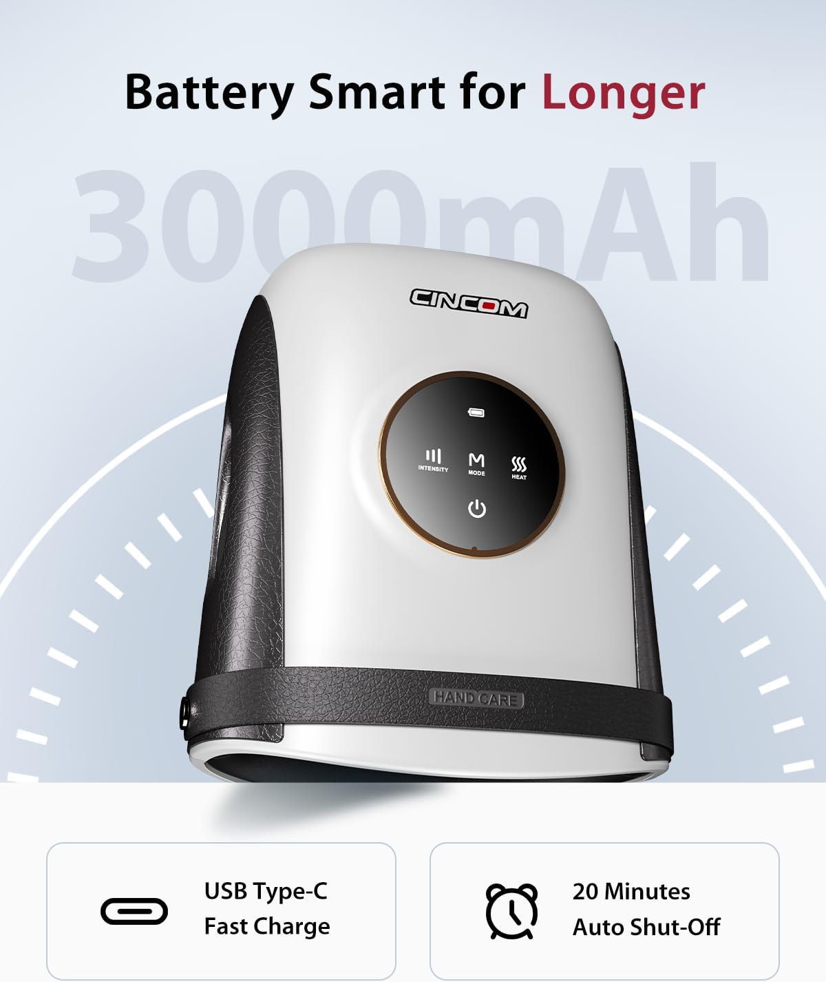 CINCOM Hand Massager with Heat and Compression, Finger and Palm Massage Machine for Pain Relief, Arthritis and Improved Circulation, Gifts for Women (Crow)