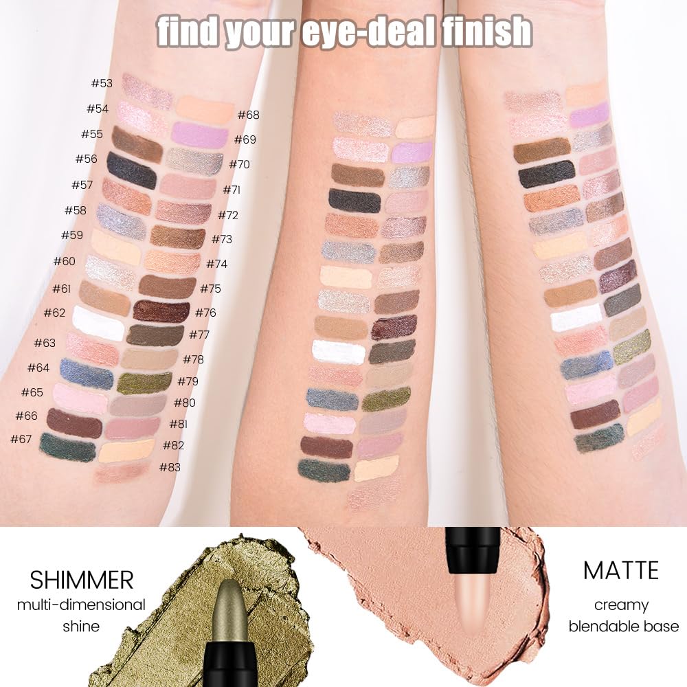 Nude Pink Matte Cream Eye Shadow Stick Makeup for Women, Nude Pink Matte Eyeliner Pencil Eyeshadow Brightener Stick for Eyes, Waterproof Eyeshadow Applicator Blendable sombras para ojos 68#