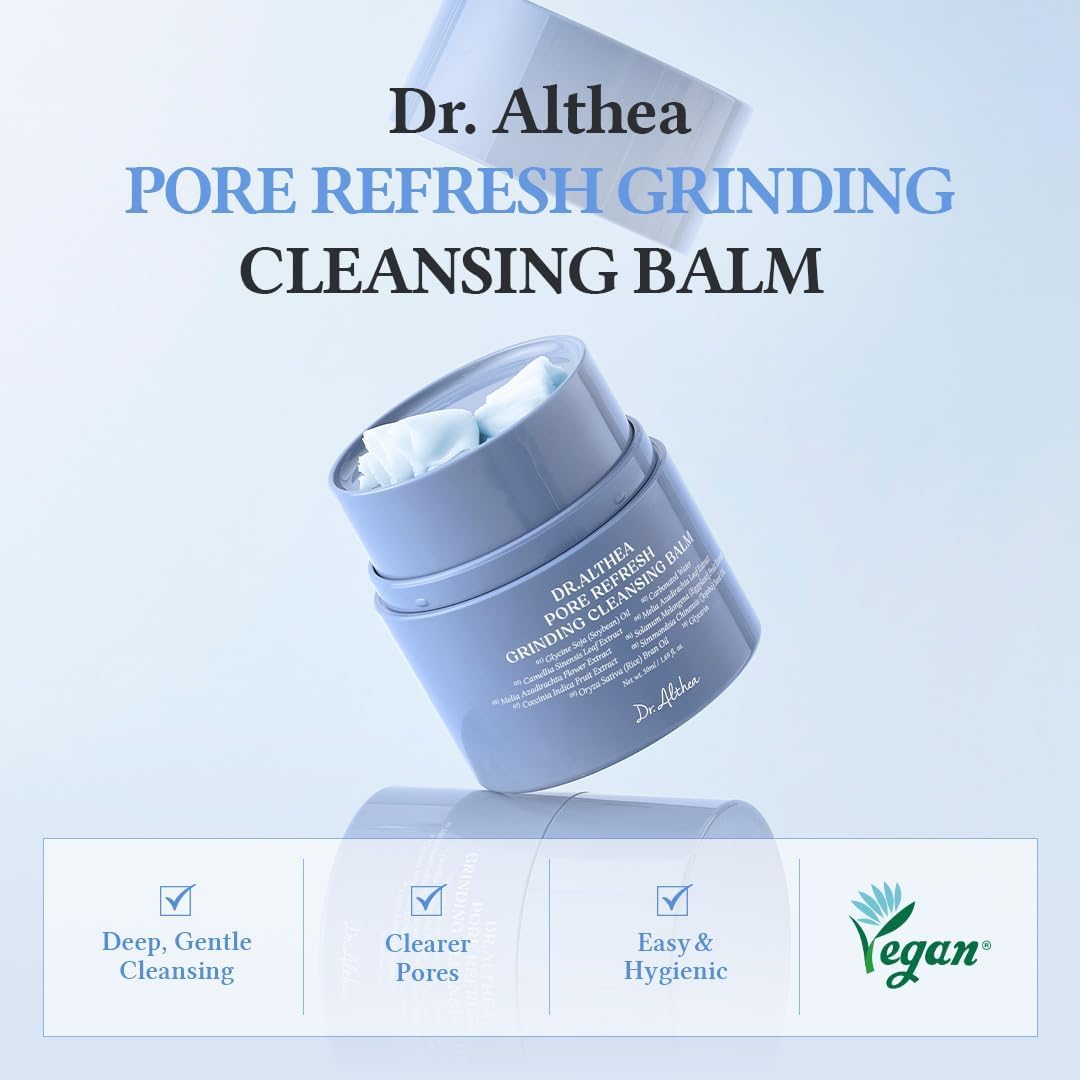 Dr.Althea Pore Refresh Grinding Cleansing Balm | Pore Cleanser with Green Tea Extract | Hygenic One-Step Makeup Cleansing Cream | For All Skin Types | Korean Vegan Skin Care | 1.69 Fl Oz