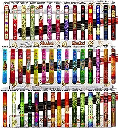 Hem Incense Sticks Variety Pack - 15 Fragrances (300 Sticks Total) - Sandalwood, Lavender, White sage & More - Long-Lasting Aromatherapy for Meditation, Yoga, Relaxation
