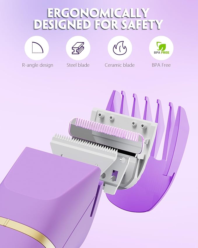 Bikini Trimmer 3 in 1 Electric Razor for Women - IPX7 Waterproof Wet & Dry Body Shaver, Pubic & Facial Hair Remover with Ceramic Blade, USB Rechargeable Dock & Gift Ready