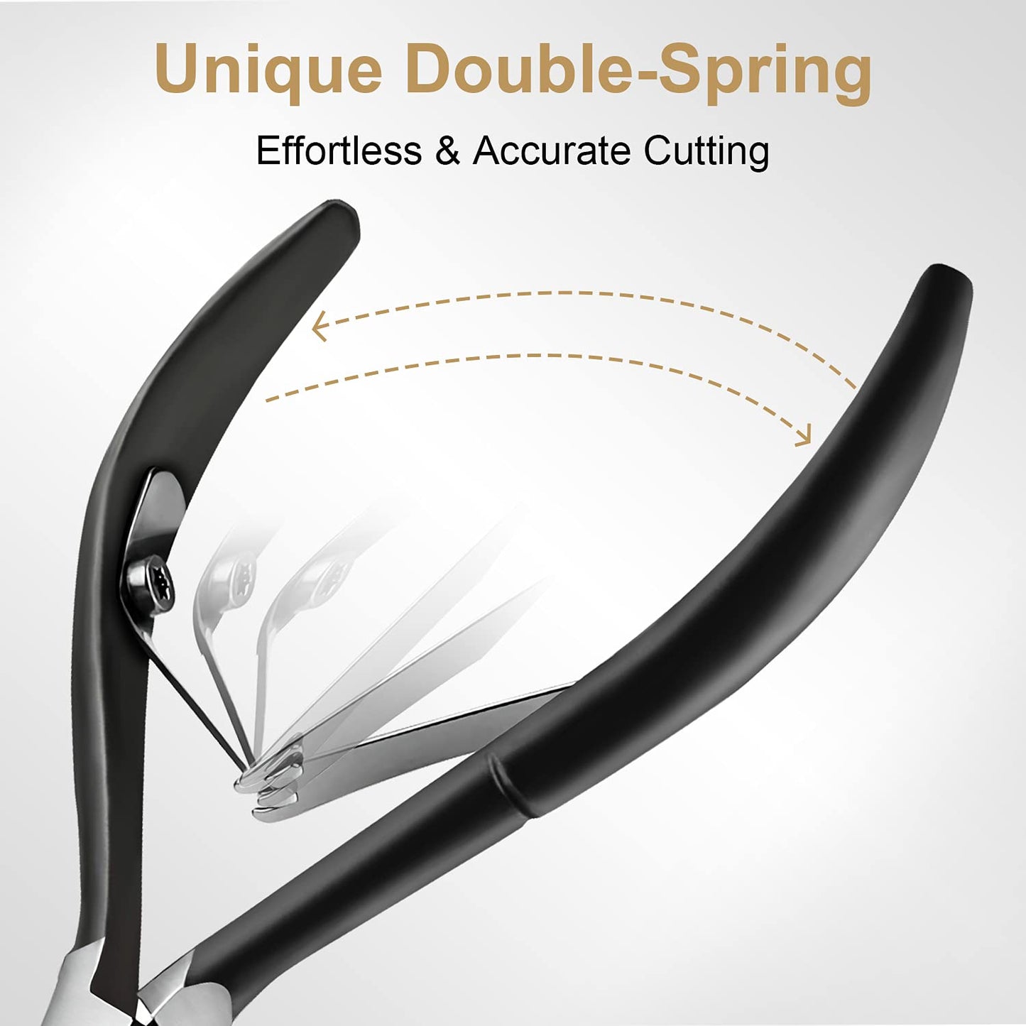Easkep Cuticle Trimmer and Pusher, Professional Stainless Steel Cuticle Cutter, Black