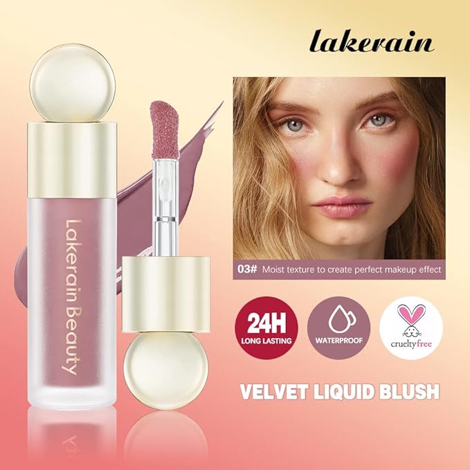 Natural-Looking Matte Finish Liquid Blush Face Tint - Waterproof & Long-lasting Pink & Red Blush Stick (4)