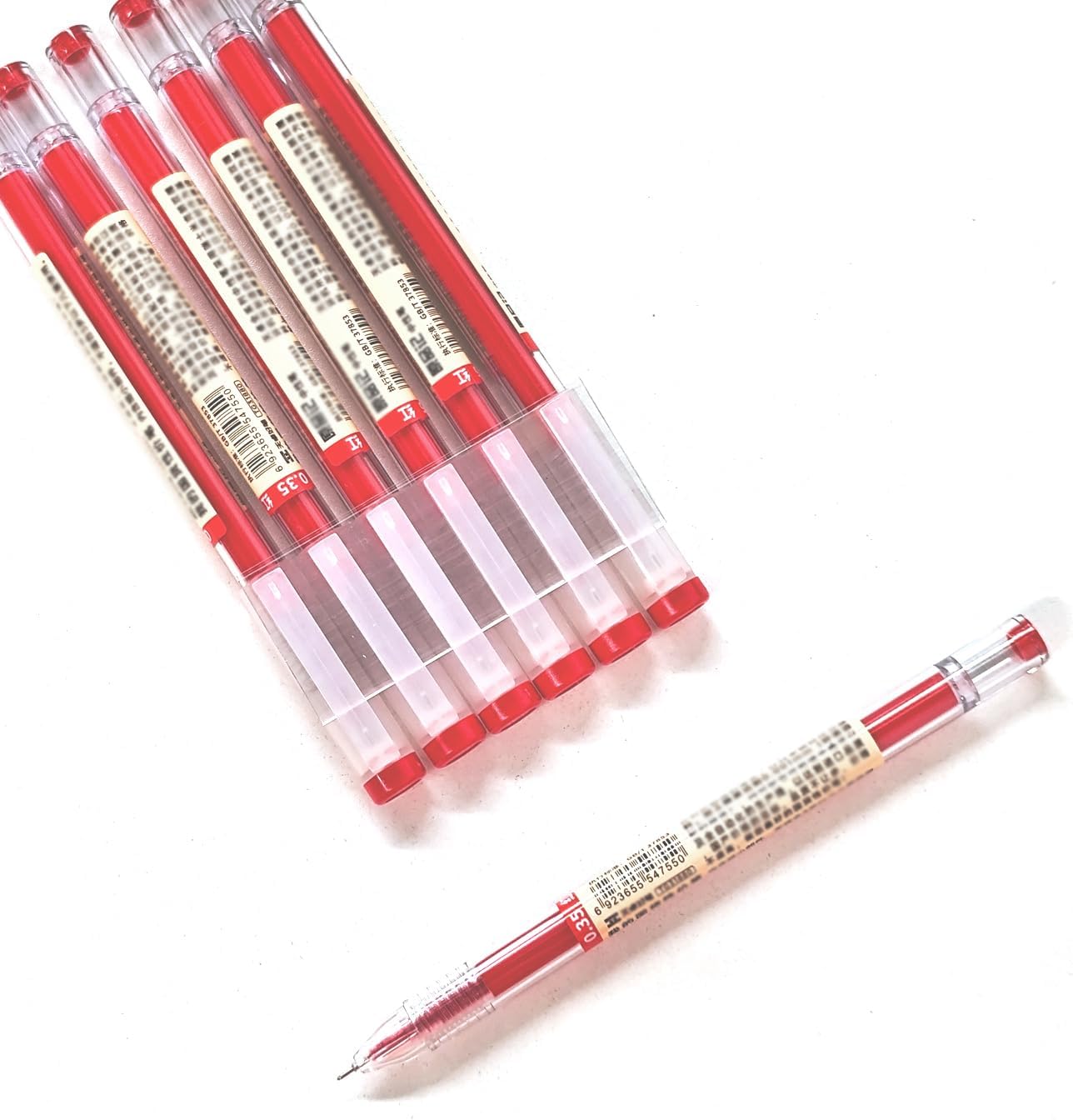 BEMLP Gel Ink Pen Extra Fine Point Pens Ballpoint Pen 0.35mm Red Liquid Ink Rollerball Gel Pens Premium Quick-Drying For Japanese Office School Stationery Supply 12 Packs