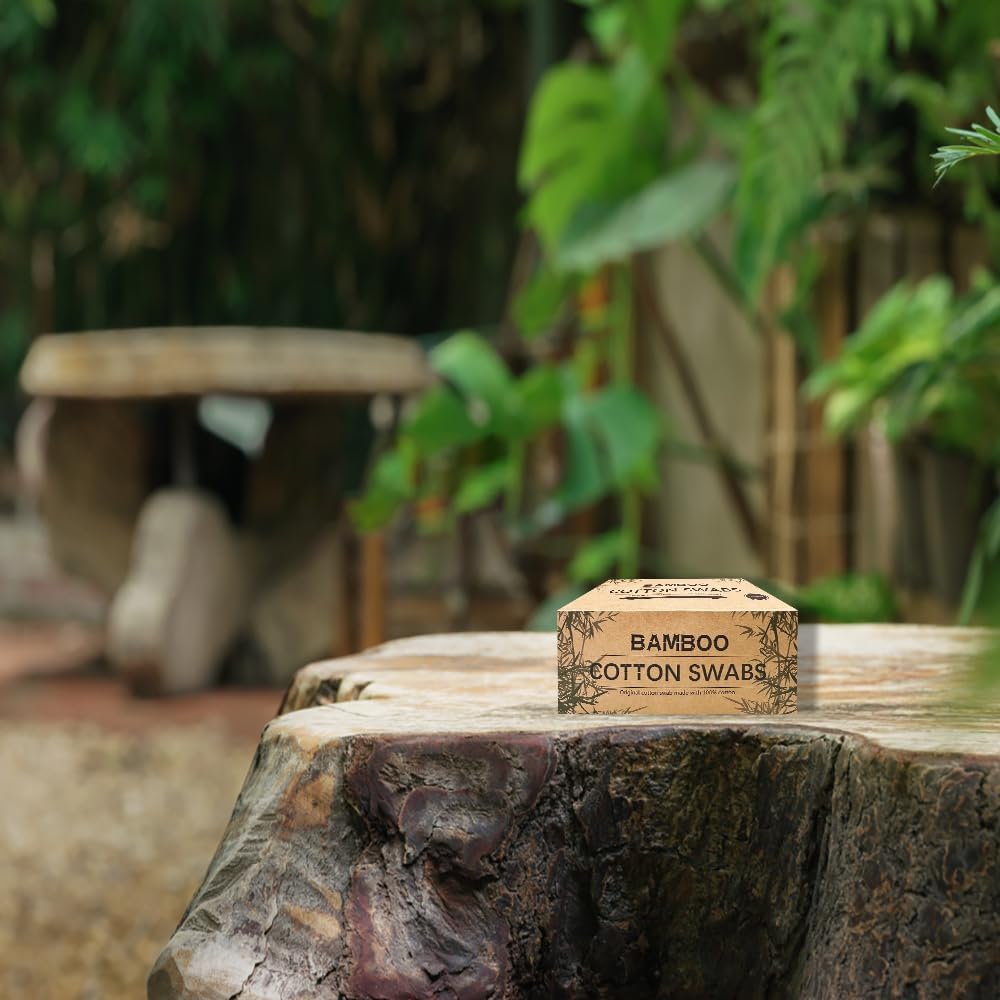 Cotton Swabs with Wooden Sticks/Double Tipped Natural Bamboo Cotton Buds 900pcs