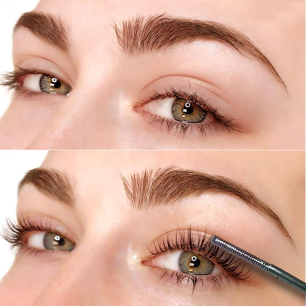 Iron Wand Mascara, 2025 New Metal Wand Mascara Volume and Length Waterproof, Long-Lasting 3D Curling Eyelash Lash Extensions Iron Mascaras (Black+Brown)