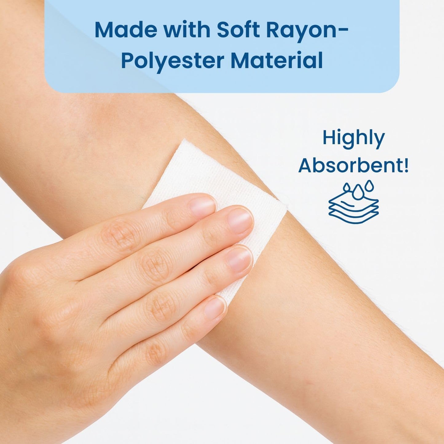 HCS Non-Woven Gauze Sponges 2x2 - Non-Sterile, 4-Ply (200-Count) - Highly Absorbent, Low-Linting Squares - 2x2 Gauze Pads - Medical Supplies, Wound Care, First Aid, Surgical Use, Dental