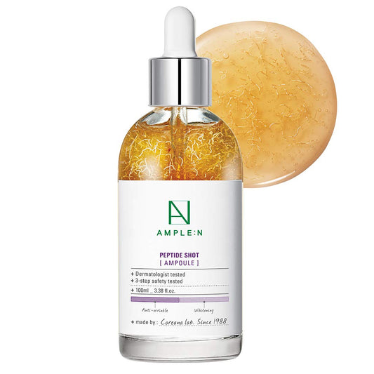 AMPLE:N Peptide Shot Ampoule - Anti-Aging Face Ampoule with Peptide Threads to Minimize Wrinkles and Improve Firmness - Peptide Serum to Lift Sagging Skin - Visibly Plump, 3.38 fl. oz.