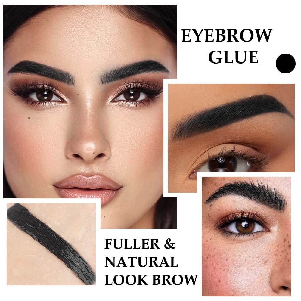 Tinted Thickening Brow Mascara,Brow Fast Sculpt,Waterproof, Transfer-proof, Brush to Fill in Eyebrows and Cover Gray Hairs - Cruelty Free - Light Medium Brown (1pc 08 Black)