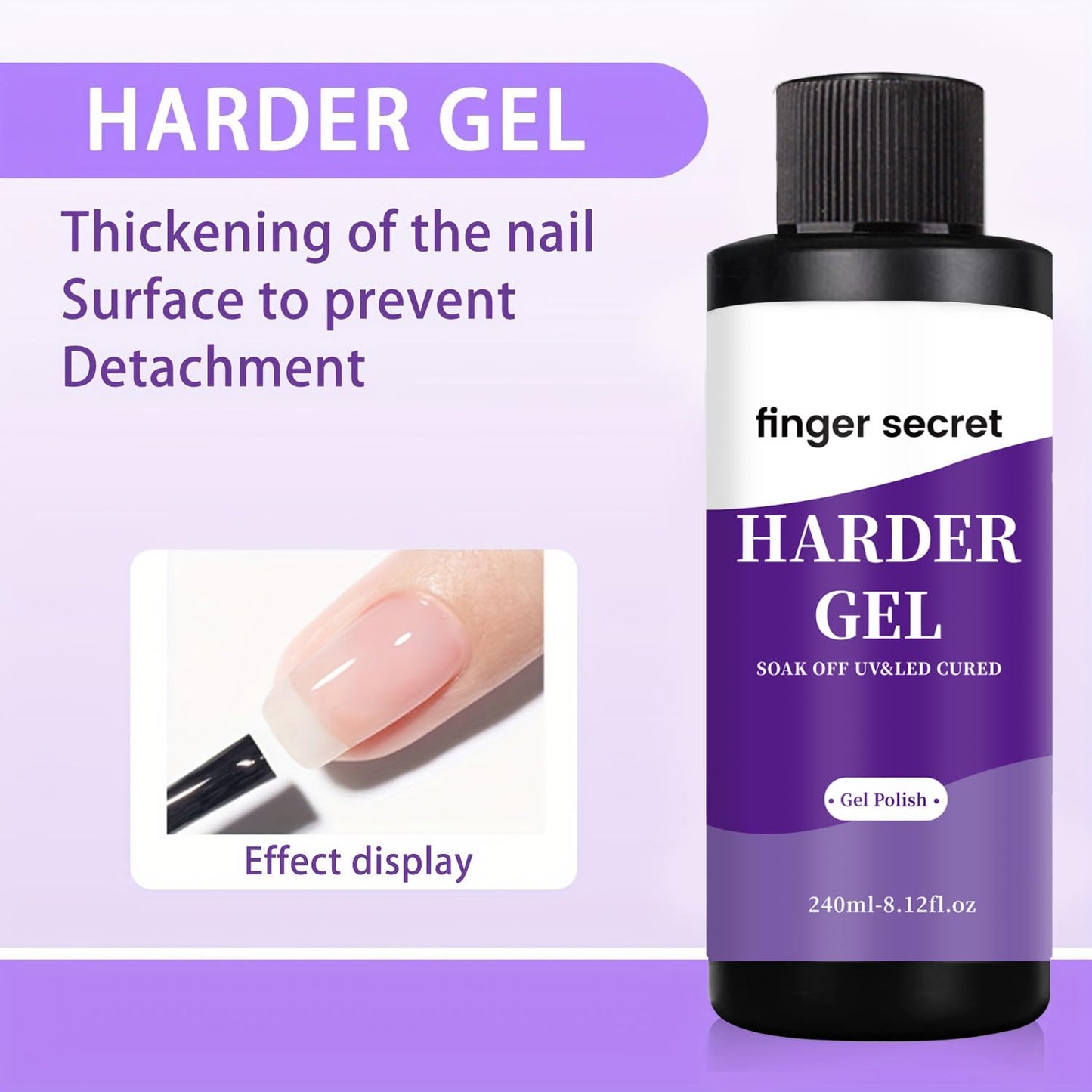 240ml/8floz Hard Gel for Nail Polish,Builder Gel for Nails,Nail Supplies for DIY in Salon or Home Use.