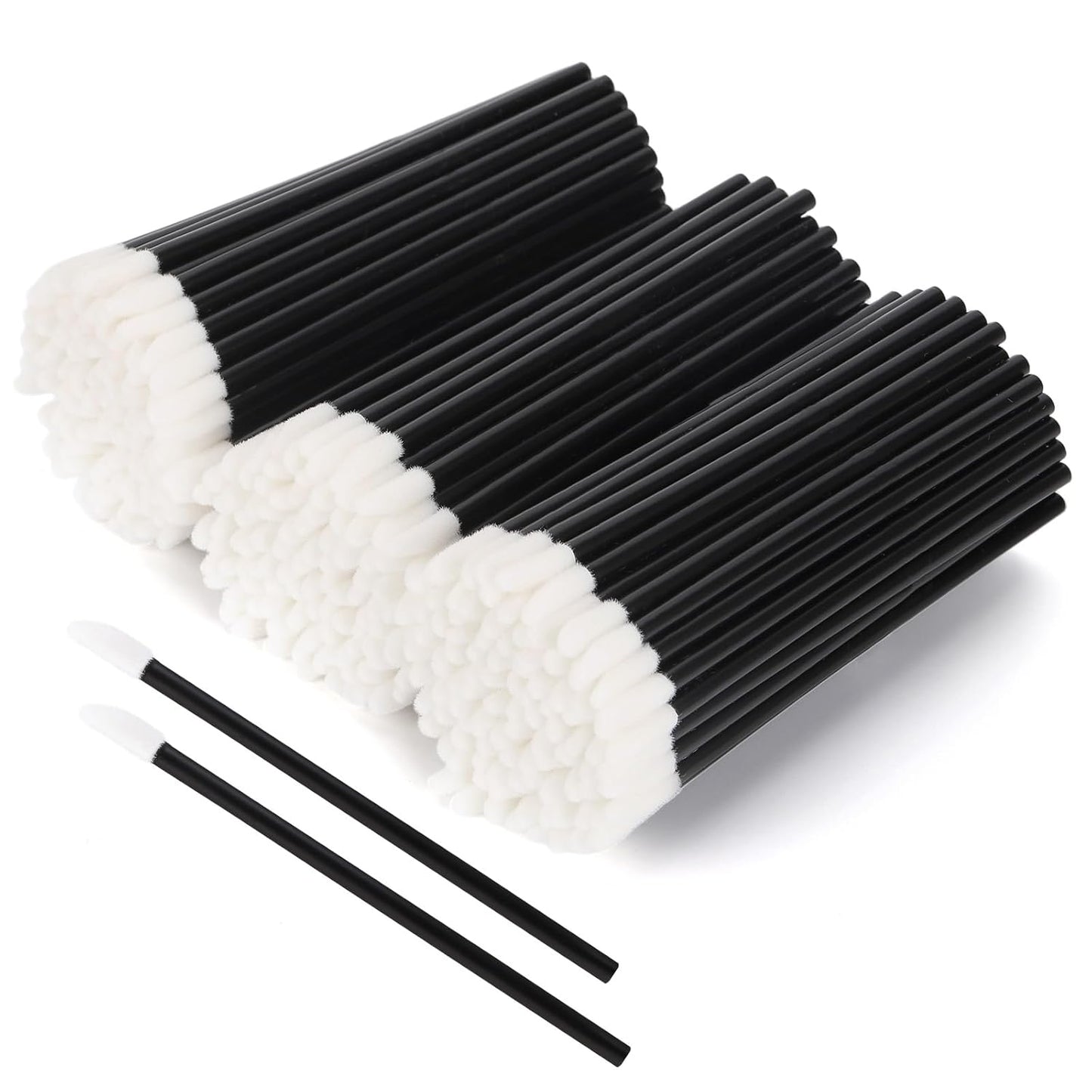 300 Pcs Disposable Lip Brushes, Lipstick Lip Gloss Wands Applicator Tool Makeup Beauty Tool Kits - Black