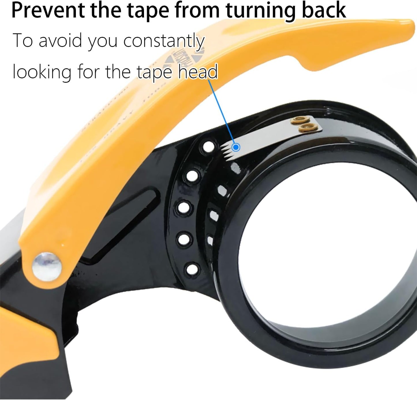 Packing Tape Dispenser Gun 2-Inch, 2 Pack Metal Tape Gun with Safety Protection, 3-Inch Inner Paper Core