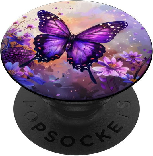 Dreamy Purple Butterflies PopSockets Adhesive PopGrip