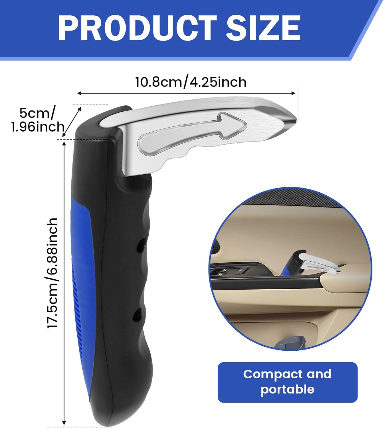 2pcs Car Door Handle for Elderly, 2 in 1 Multifunction Vehicle Support Handles, 2Pcs Portable Car Door Assist Handle, Automotive Car Handle Assist for Elderly