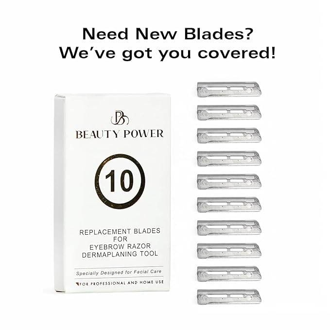 Eyebrow Razor with 6 Blades & Travel Case – Face Razors for Women & Men, Eyebrow Trimmer Shaper with Precision Cover, Facial Shaver & Dermaplaning Tool for Smooth Skin (Rose Gold)