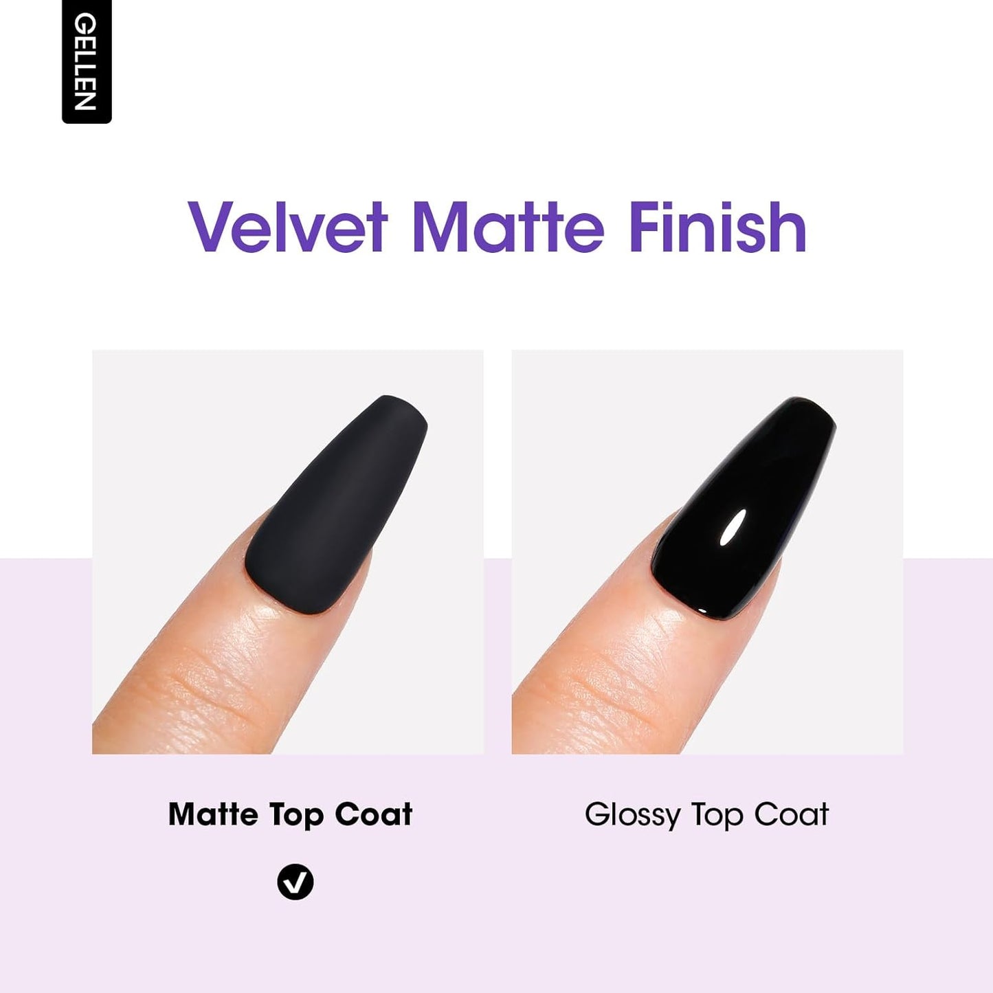 GELLEN Matte Top Coat Gel Nail Polish, 18ml Matte No Wipe Top Coat Soak Off Nail Lamp Gel, Seals in Color, Prevent Scratches or Chipping, Long Lasting DIY Home Nail Salon