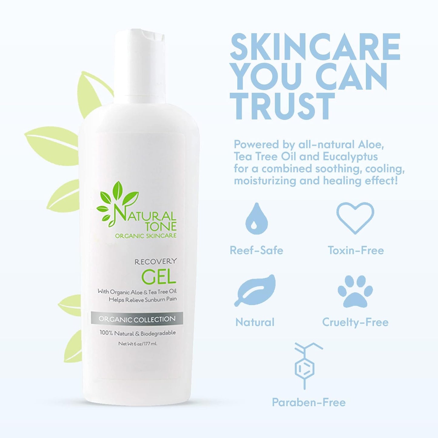 Aloe Vera Recovery Gel 6 oz - Natural Tone Organic Skincare