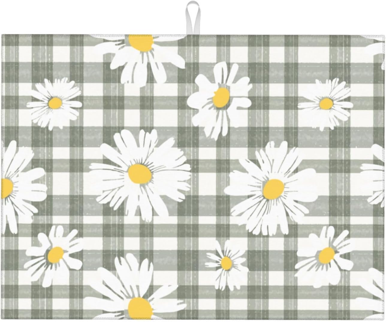Daisy Dish Drying Mat For Kitchen Counter Absorbent Large Kitchen Fast Dry Pad Reusable Washable Protector Rack Large Mat 18 X 24