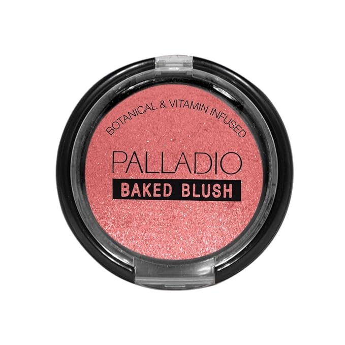 Palladio Baked Blush, Highly Pigmented Shimmery Formula, Easy to Blend and Highly Buildable, Apply Dry for a Natural Glow or Wet for a Dramatic Luminous Look, Long Lasting for All day Wear, Wish