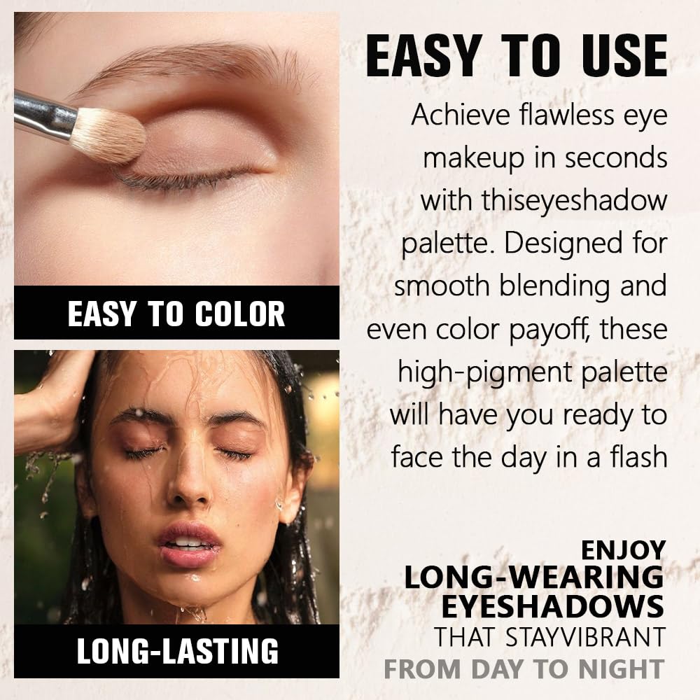 Matte White Single Eyeshadow Makeup, Neutral Cream Powde Eye Shadow for Women, White Matte Singles Eyeshadow Palette Pigmented Waterproof, sombras para ojos, Girls Monochrome Eyeshadows Gift 26