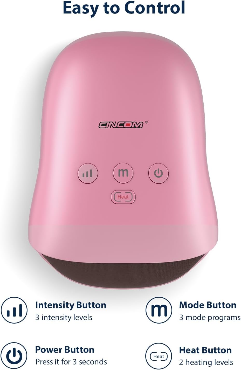 CINCOM Hand Massager - Cordless Hand Massager with Heat and Compression for Arthritis and Carpal Tunnel, Gifts for Women(Rose)