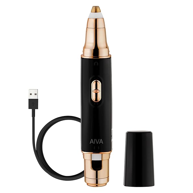 SPA SCIENCES - AIVA - The 2-in-1 Facial Hair Remover & Eyebrow Trimmer with Built-in LED Lights