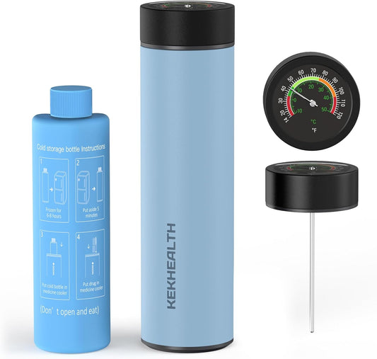 TSA Approved Insulin Cooler Travel Case, 60H Diabetes Medication Cooler with Biogel Ice Pack, Compact Diabetic Travel Case for Medicine Storage(Serentity)