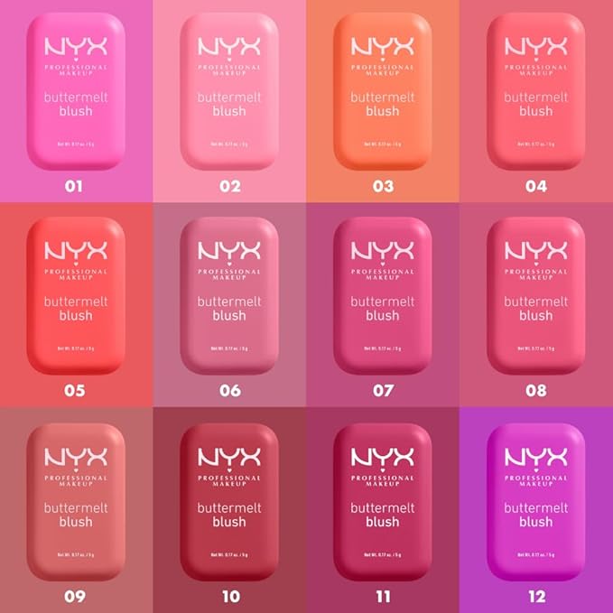 NYX PROFESSIONAL MAKEUP Buttermelt Powder Blush, Fade and Transfer-Resistant Blush, Up to 12HR Make Up Wear, Vegan Formula - My Butta Half