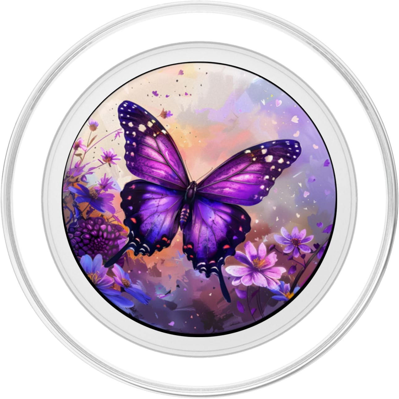 Dreamy Purple Butterflies PopSockets PopGrip for MagSafe