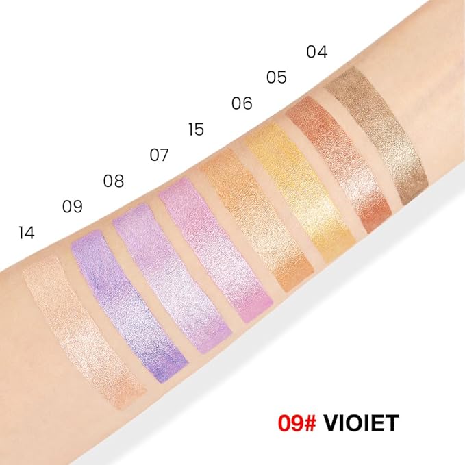 evpct Violet Shimmer Cream Eye Shadow Brightener Sticks Set for Eyes, Violet Shimmery Matte Pencil Eye shadow Applicator Stick Pen Palette Makeup Waterproof sombras en crema para ojos 09#