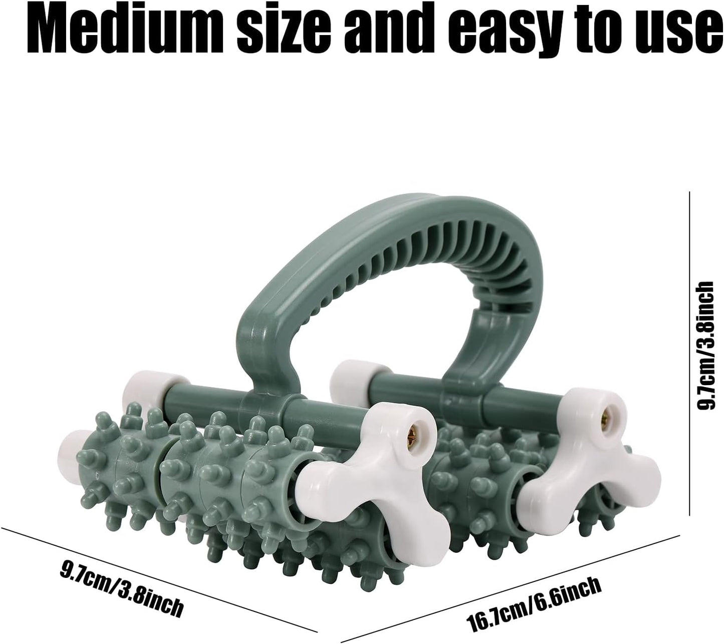olelo Fascia Blaster, Fascia Blaster for Cellulite, Massage Roller with 20 Wheels for Deep Tissue Myofascial Release, Muscle Roller Stick Relieves Back, Neck, Leg Pain, Green