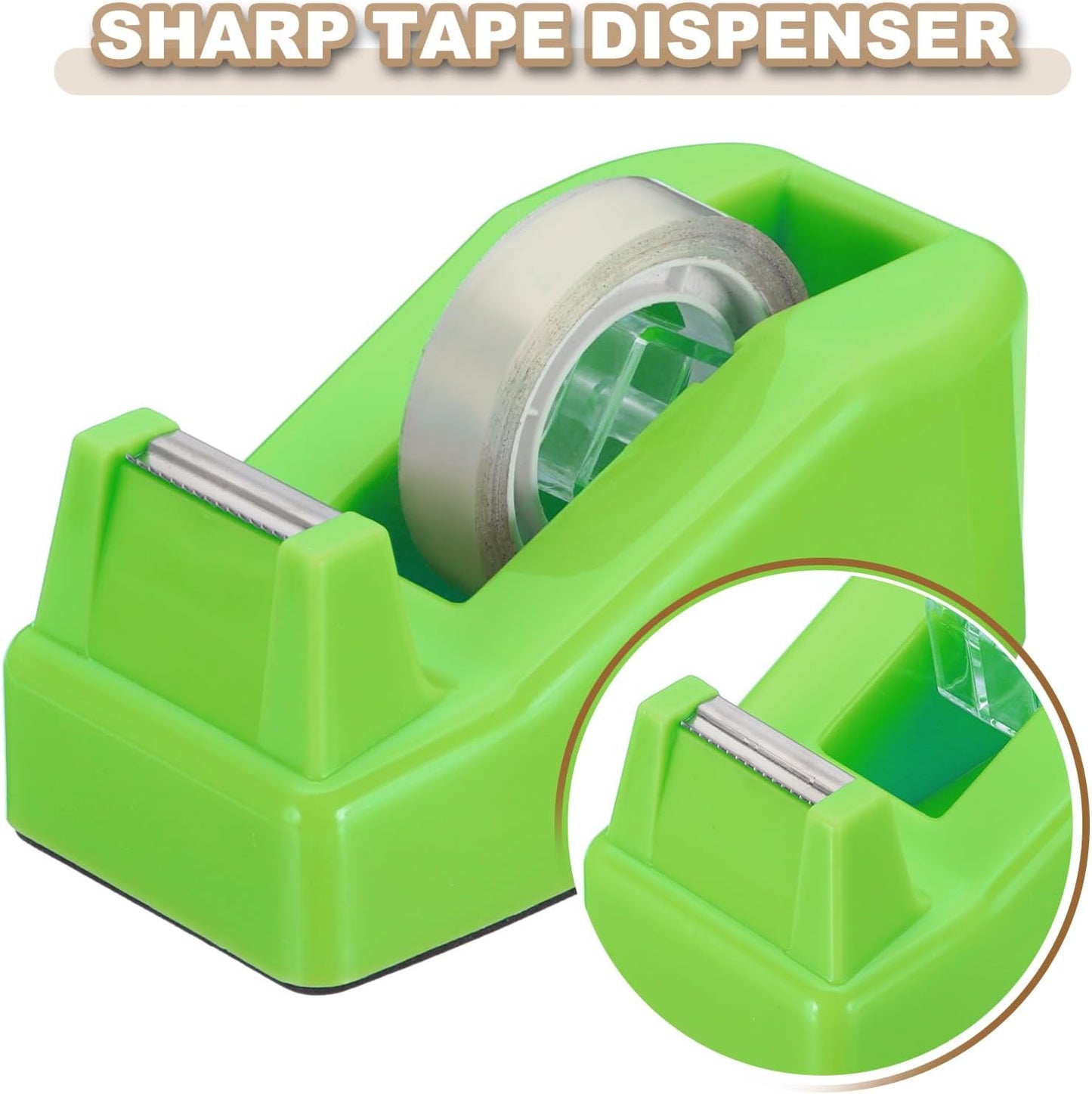 PATIKIL 2pcs Tape Dispenser Desk, Small Tape Dispenser Cute Desktop Dispenser Holder for Tape Office Desktop, Green Cyan