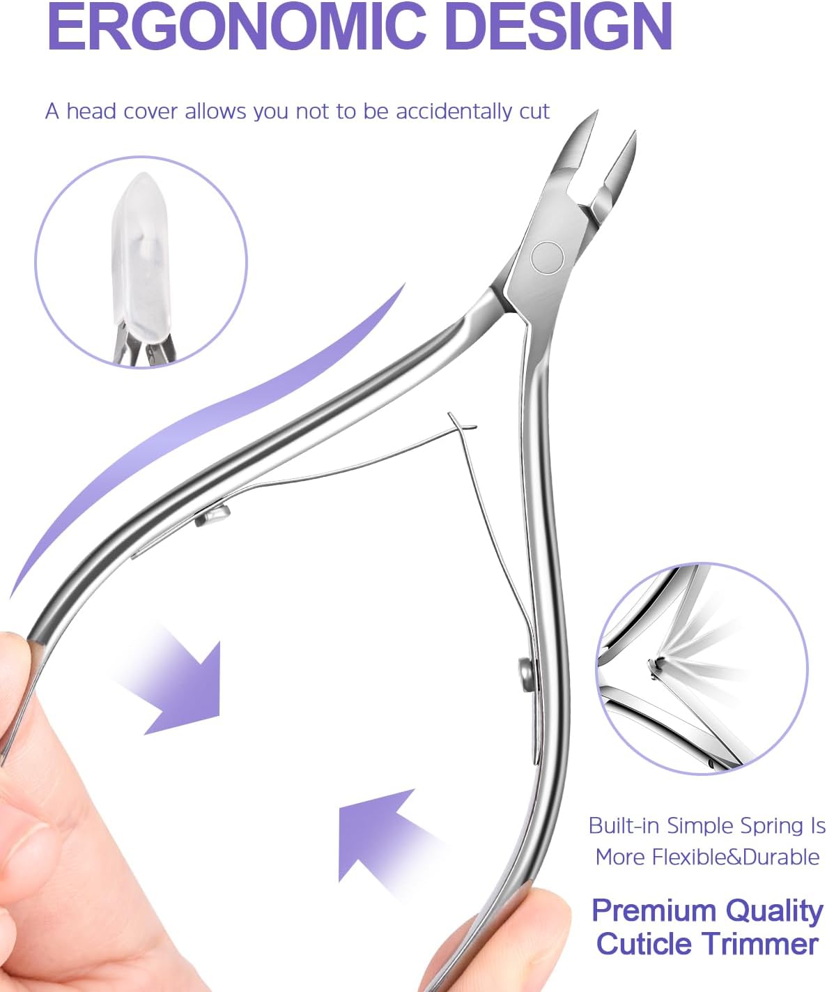 MORGLES Cuticle Remover Kit, 100/180 Nail File and Nail Buffer Blocks, 1 Pcs Rose Cuticle Oil and Professional Pedicure Manicure Tools, Nipper Cutter for Fingernails and Toenails