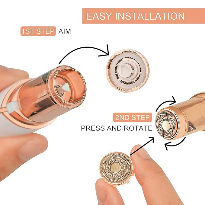 Replacement Heads for Flawless Hair Remover Gen 2, 18k Gold Facial Hair Remover Replacement Head with Compartment Storage Box, Women Painless Replacement Blades fit Finishing Touch Flawless