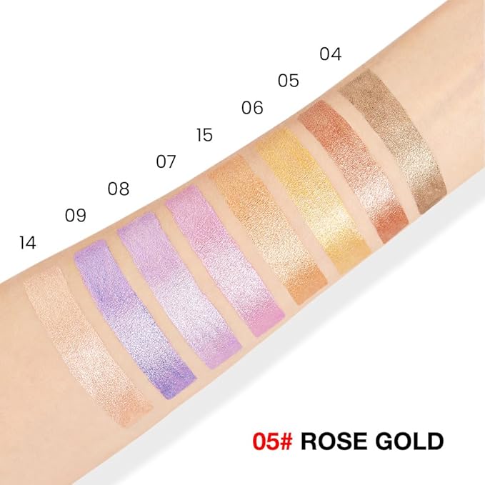 evpct Bronze Gold Shimmer Cream Eye Shadow Brightener Sticks Set for Eyes, Bronze Gold Shimmery Matte Pencil Eye shadow Applicator Stick Pen Palette Makeup Waterproof sombras en crema para ojos 05#